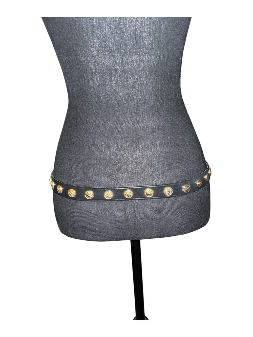 The Limited Black Leather Belt with Gold Coins Made in Italy